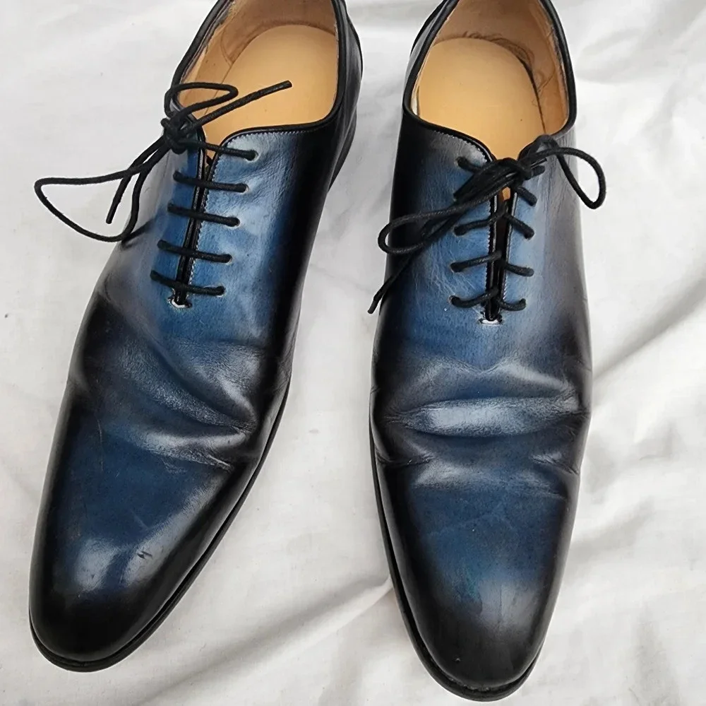 Maison Forte Asahi Classic Black Oxford Leather Tie Ups s 8.5